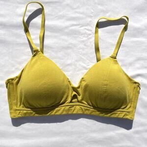 Neiwai Comfort Soft Modal Triangle Bra XS Chartreuse Green Removable Padding